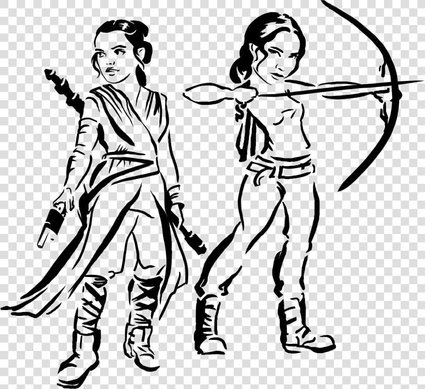 Archer Katniss Hunger Bow Games   Star Wars Coloring Rey  HD Png DownloadTransparent PNG