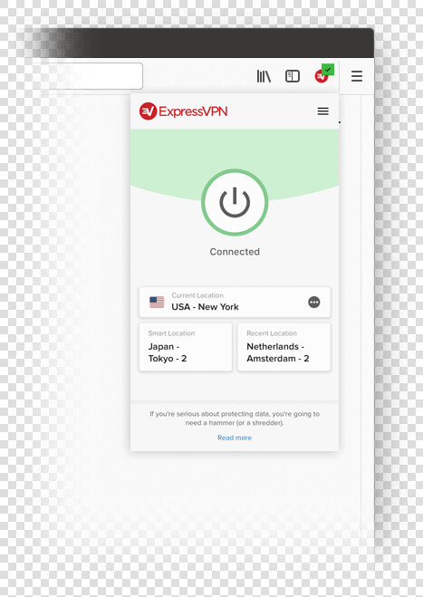 Close up Of The Expressvpn Browser Extension For Firefox   Vpn Chrome Add Ons  HD Png DownloadTransparent PNG