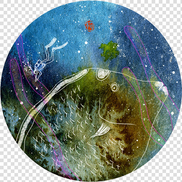 Dive  Watercolor And Digital Illustration   Circle  HD Png DownloadTransparent PNG