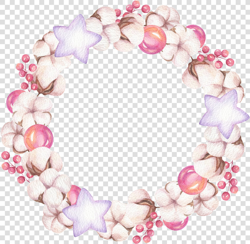 Hand Painted Cotton Wreath Png Transparent   Bead  Png DownloadTransparent PNG