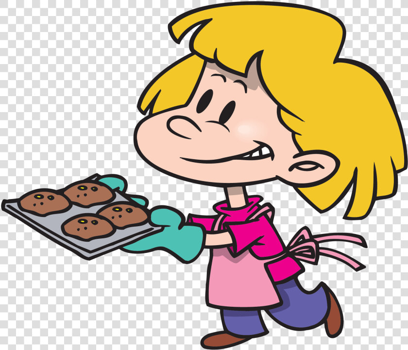 Girl Clipart Cooking   Bake Cookies Clipart Black And White  HD Png DownloadTransparent PNG