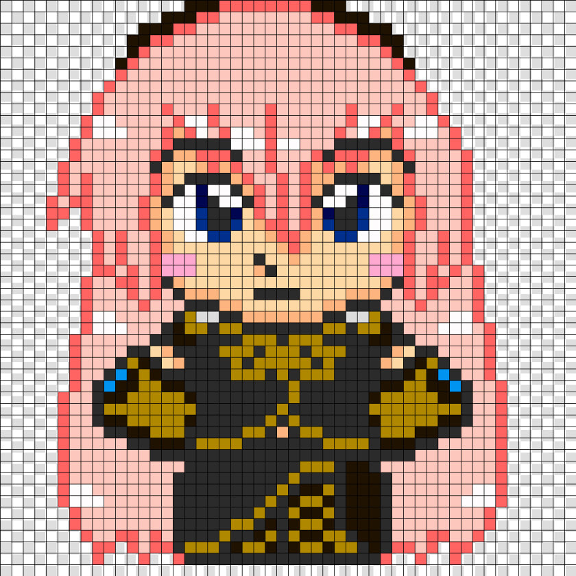 Luka Megurine Perler Bead Pattern   Bead Sprite   Cross stitch  HD Png DownloadTransparent PNG