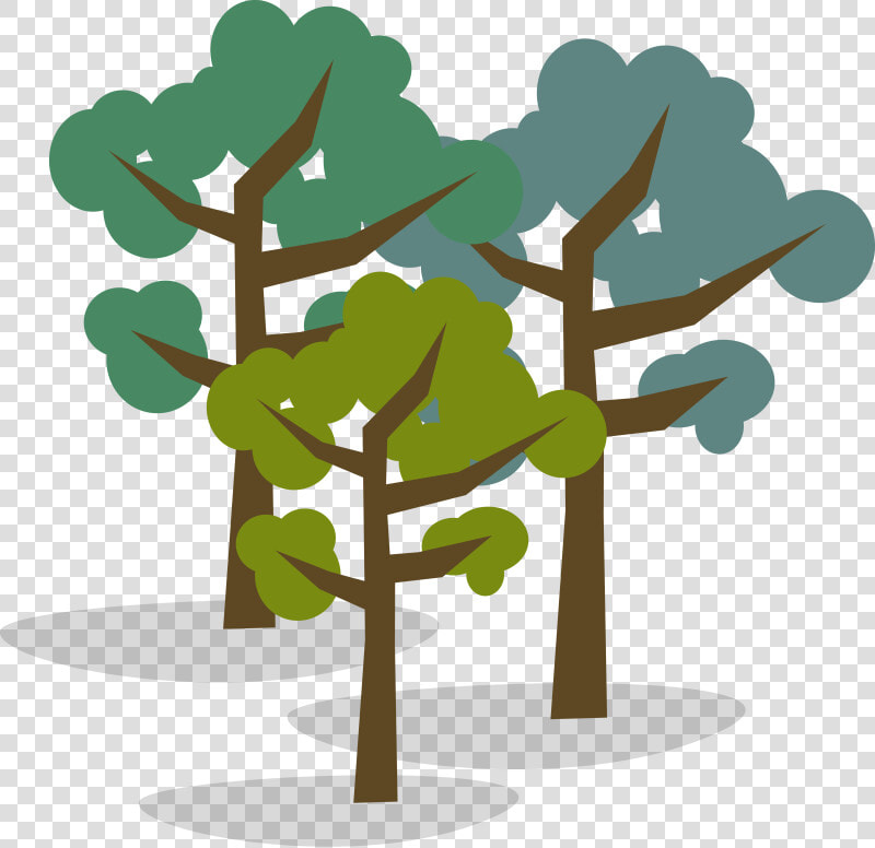 Illustration Of Group Of Three Trees   Tall Tree And Short Tree  HD Png DownloadTransparent PNG