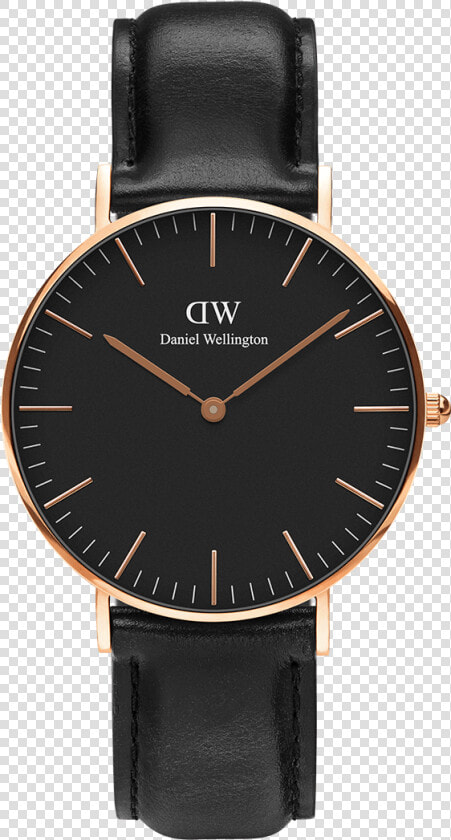 Classic Black Sheffield 36 Rose Gold   Dw Classic Black Bristol Gold 36mm  HD Png DownloadTransparent PNG