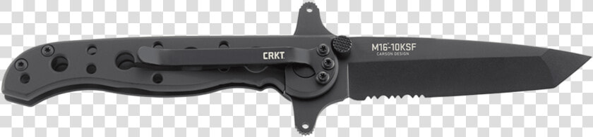 10ksf Tanto Black With Triple Point™ Serrations Stainless   Crkt M16 Tanto  HD Png DownloadTransparent PNG