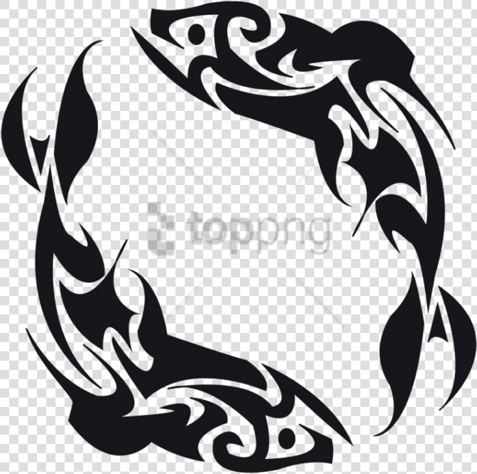 Free Png Double Koi Fish Tattoo Png Image With Transparent   Polynesian Tribal Fish Tattoo  Png DownloadTransparent PNG