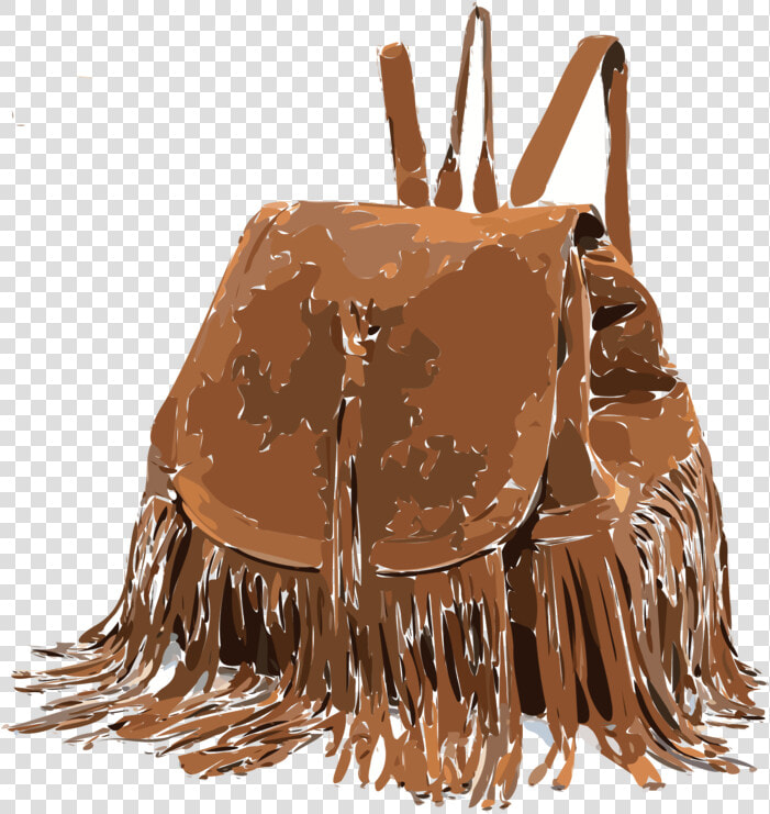 Brown backpack bag   Leather Fringe Backpack Purse  HD Png DownloadTransparent PNG