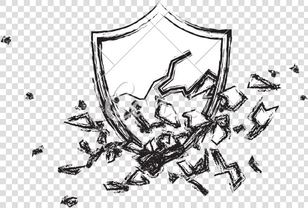 Broken Shield Sketch   Broken Shield Drawing  HD Png DownloadTransparent PNG