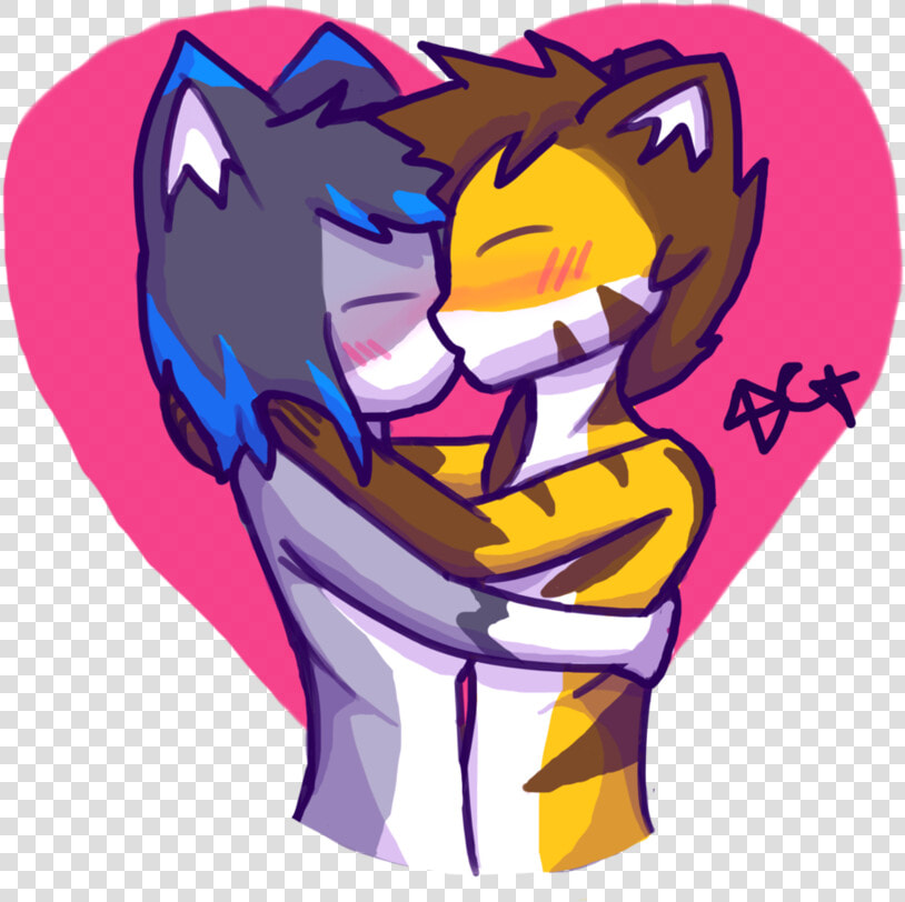 Kissing Furry Couple   Art Furry Kiss  HD Png DownloadTransparent PNG