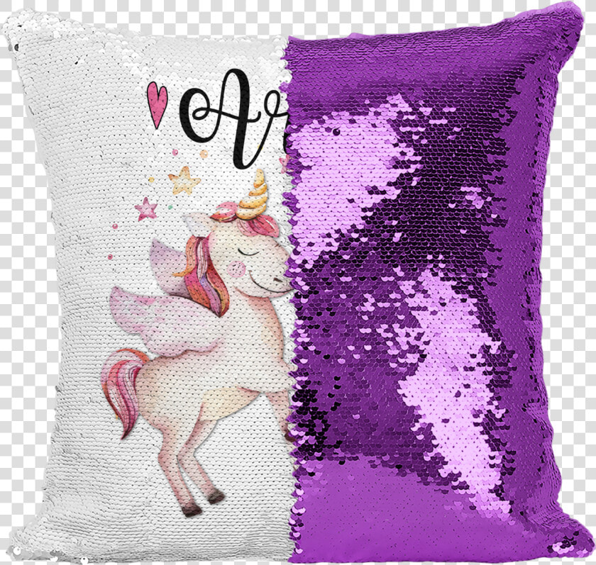 Personalised Unicorn Magic Sequin Cushion Cover  Gold  HD Png DownloadTransparent PNG