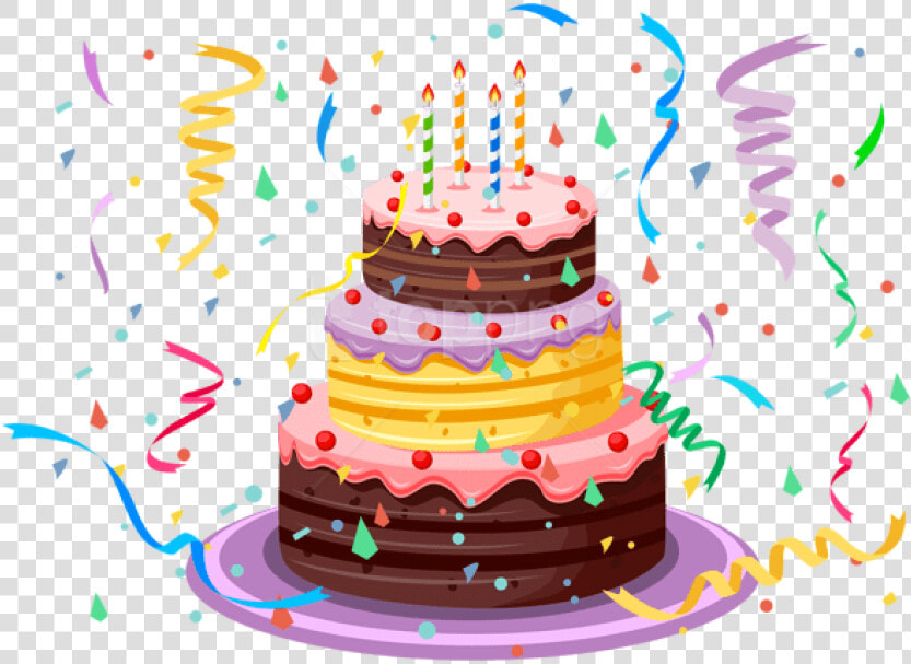 Free Png Download Birthday Cake With Confettipicture  Transparent PngTransparent PNG