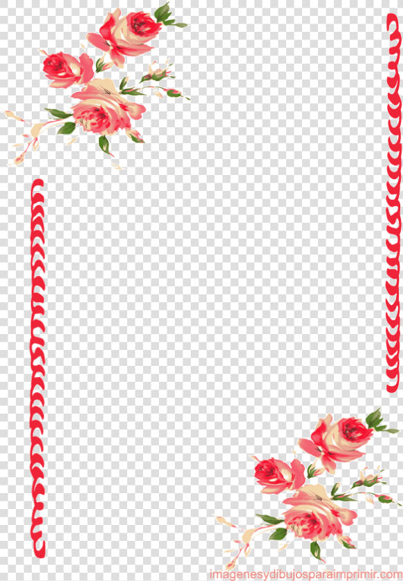 Papel Para Escribir Con Rosas   Bordes De Pagina Flores  HD Png DownloadTransparent PNG