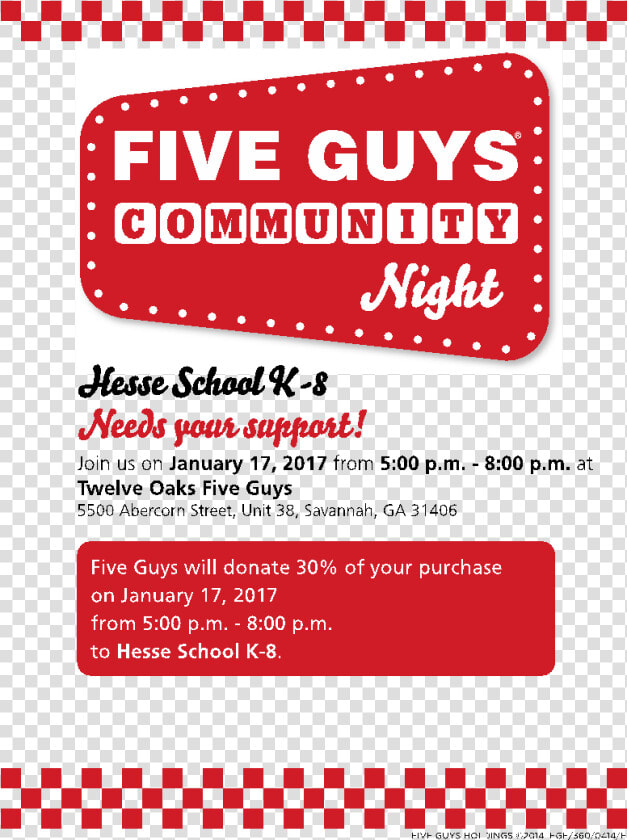 5 Guys Png   Five Guys Community Night  Transparent PngTransparent PNG