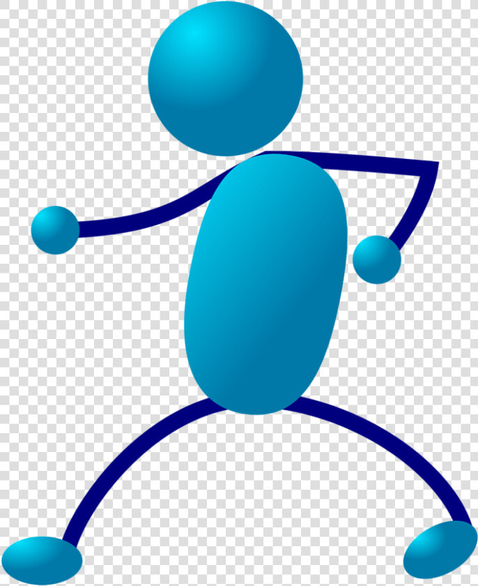 Stick Figure Stickman Walk Karate Man Punch Blue   Blue Stick Man Clip Art  HD Png DownloadTransparent PNG