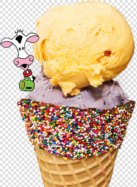 Two Scoops Of Ice Cream In A Homemade Waffle Cone From   Gelato  HD Png DownloadTransparent PNG