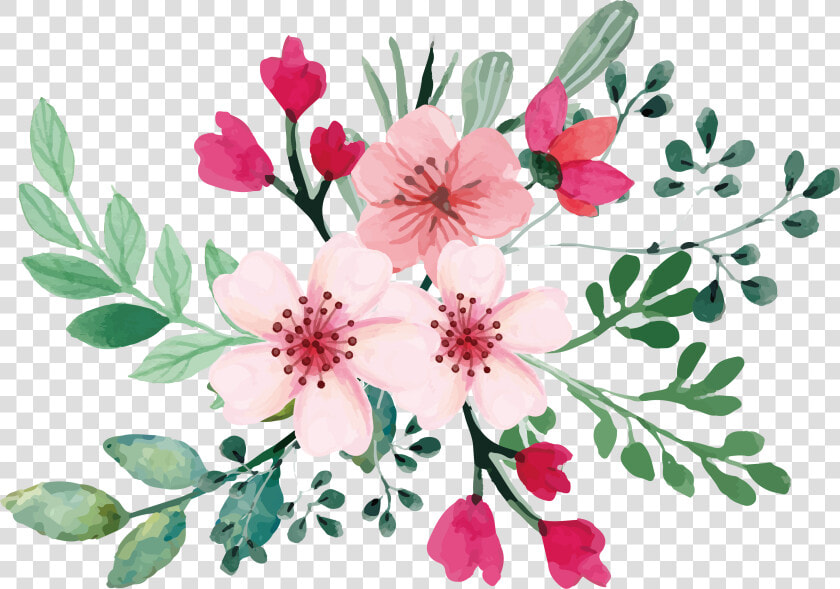 Romantic Watercolor Cherry Blossom Bouquet   Cherry Blossom Watercolour Png  Transparent PngTransparent PNG