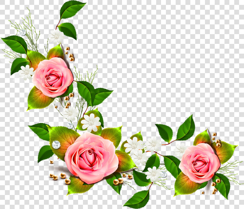 Flowers flowering Plant clip Art garden Roses illustration rose   Transparent Corner Flower Border  HD Png DownloadTransparent PNG