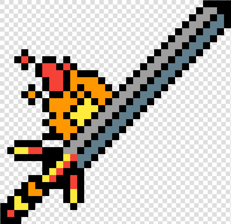 Fire Sword Pixel Art Clipart   Png Download   Sword On Fire Pixel Art  Transparent PngTransparent PNG