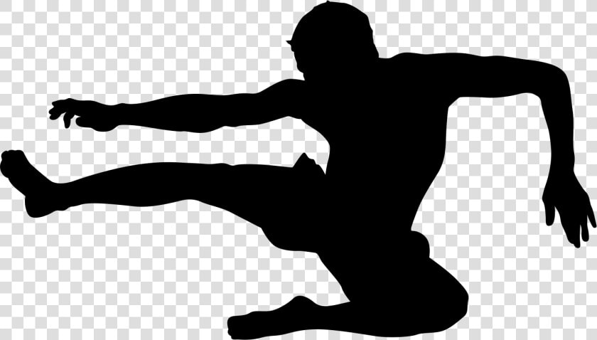 Silhouette Karate Kick   Kung Fu Kick Silhouette  HD Png DownloadTransparent PNG