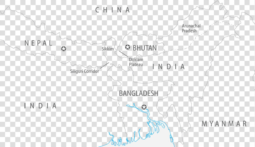 China And India’s Territorial Dispute In The Himalayas   Map  HD Png DownloadTransparent PNG