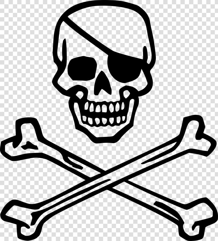 Piracy Skull And Crossbones Pirates Of The Caribbean   Skull And Crossbones With Eye Patch  HD Png DownloadTransparent PNG