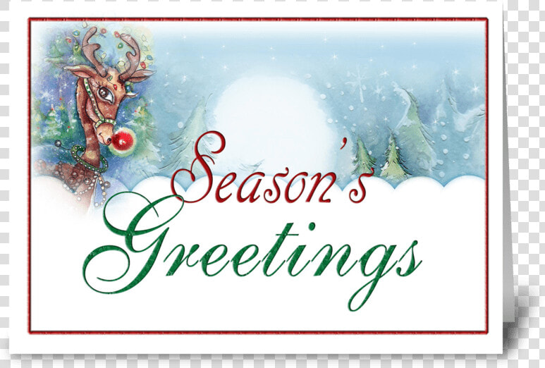 Season S Greetings Reindeer Greeting Card   Christmas Card  HD Png DownloadTransparent PNG