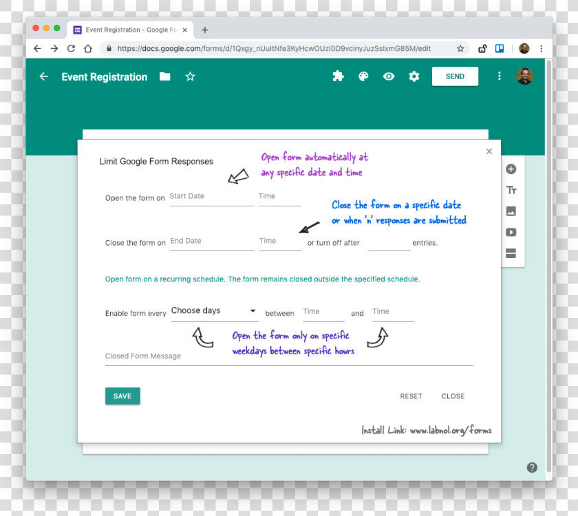 Close Google Forms   Limit Responses In Google Forms  HD Png DownloadTransparent PNG