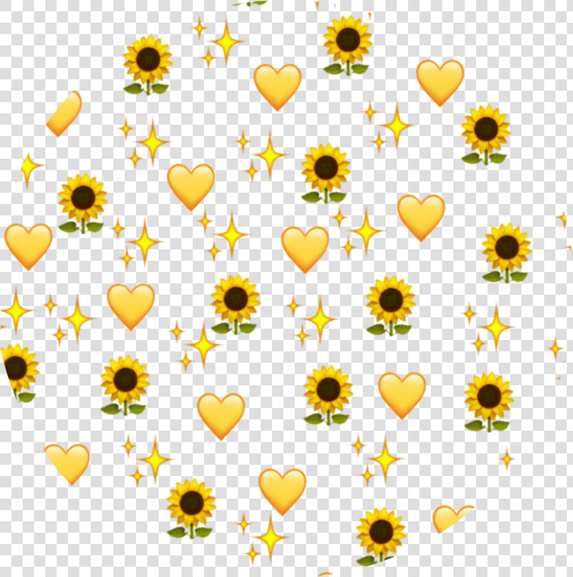  circle  background  sunflower  emojis  yellow  design   Heart Emoji Background Picsart  HD Png DownloadTransparent PNG