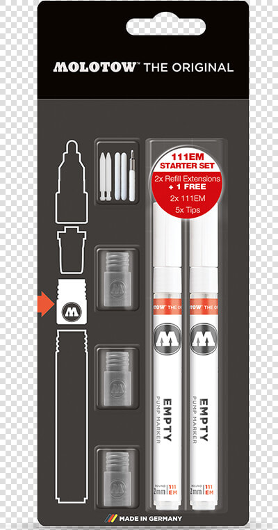 Refill Extension 111em Starter Kit Title Refill Extension   Molotow Marker 411em  HD Png DownloadTransparent PNG