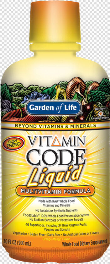 Vitamin Code® Liquid Multivitamin Orange Mango   Liquid Vitamins  HD Png DownloadTransparent PNG