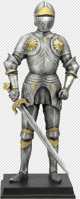 Medieval Armor With Sword And Large Besagews   Knight Holding Sword  HD Png DownloadTransparent PNG