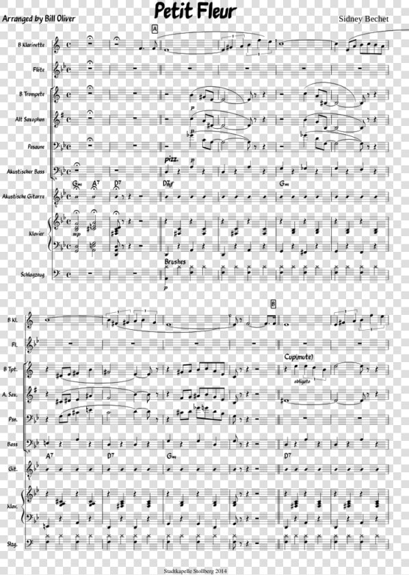 Petite Fleur Partitura Para Clarinete  HD Png DownloadTransparent PNG