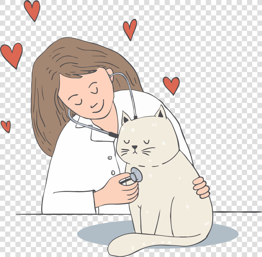 Cartoon Veterinarian Clipart Clip Art Freeuse Cartoon   Clip Art Veterinarian And Cat  HD Png DownloadTransparent PNG