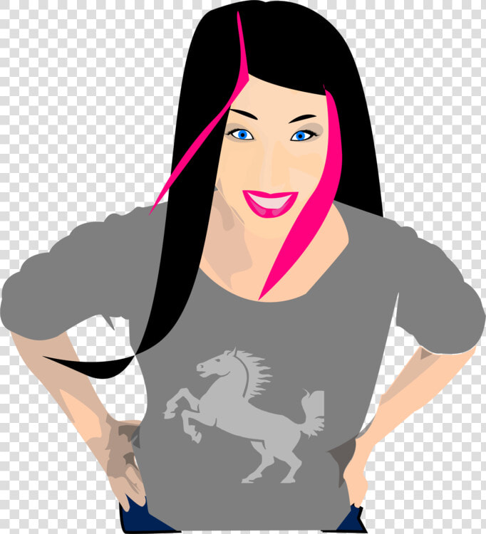 Art black Hair girl   Black Hair Lady Cartoon  HD Png DownloadTransparent PNG