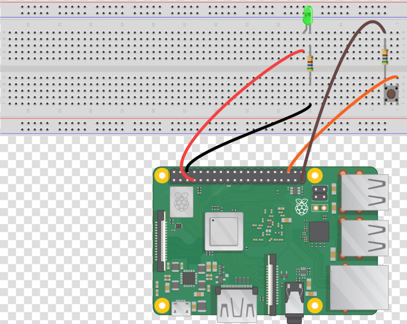 Breadboard And Raspi   Raspberry Pi Connection  HD Png DownloadTransparent PNG