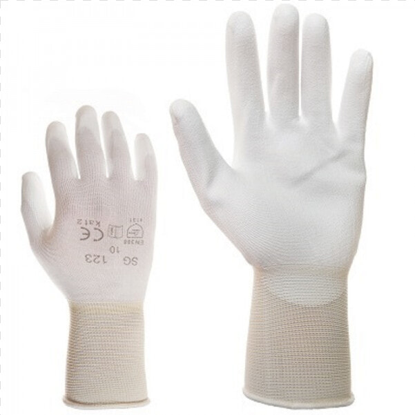 Mclean White Elastic Nylon Work Gloves  Palm Covered  HD Png DownloadTransparent PNG