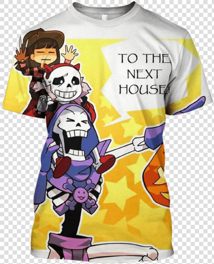 3d Sans Frisk Papyrus Halloween Tshirt Zip Hoodie Apparel   T Shirt Tattoo Artist  HD Png DownloadTransparent PNG