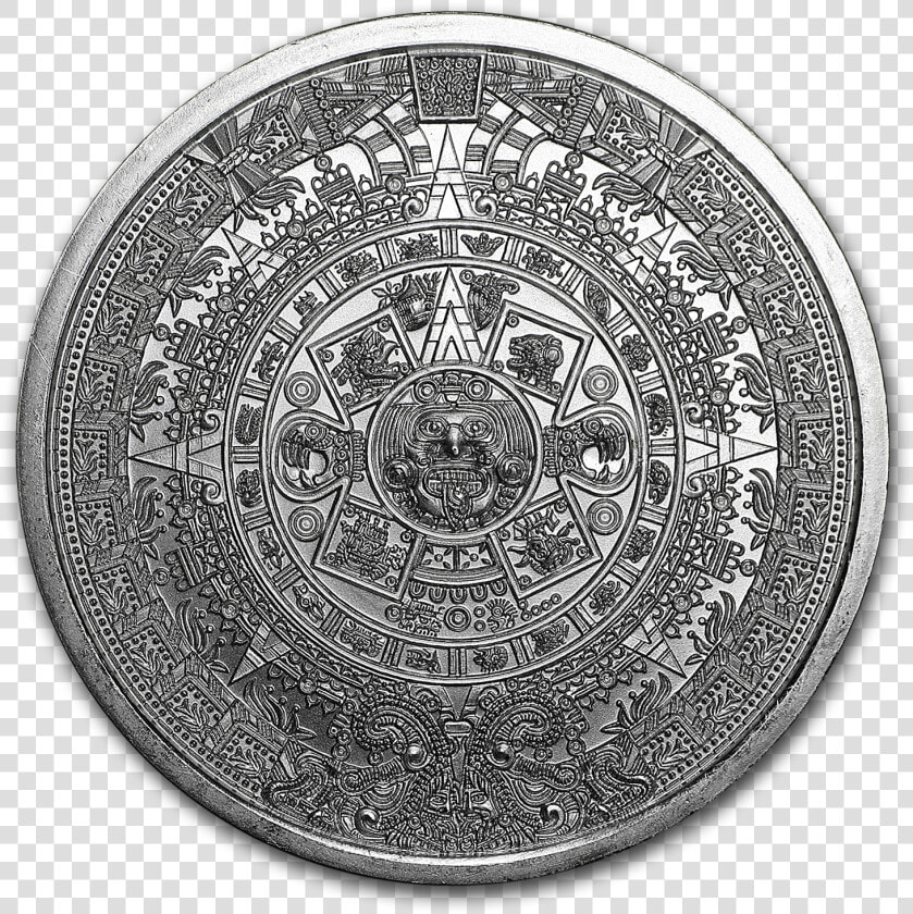 Buy 1 Oz Silver Round   1 Oz Aztec Calendar Silver Round  HD Png DownloadTransparent PNG