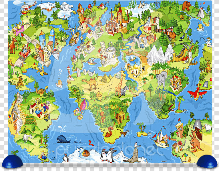 Clip Art All Around The World   Weltkarte Für Kinder A1  HD Png DownloadTransparent PNG