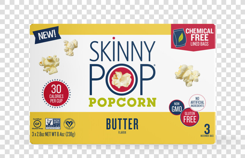 Butter Popcorn   Skinny Pop Butter Popcorn  HD Png DownloadTransparent PNG