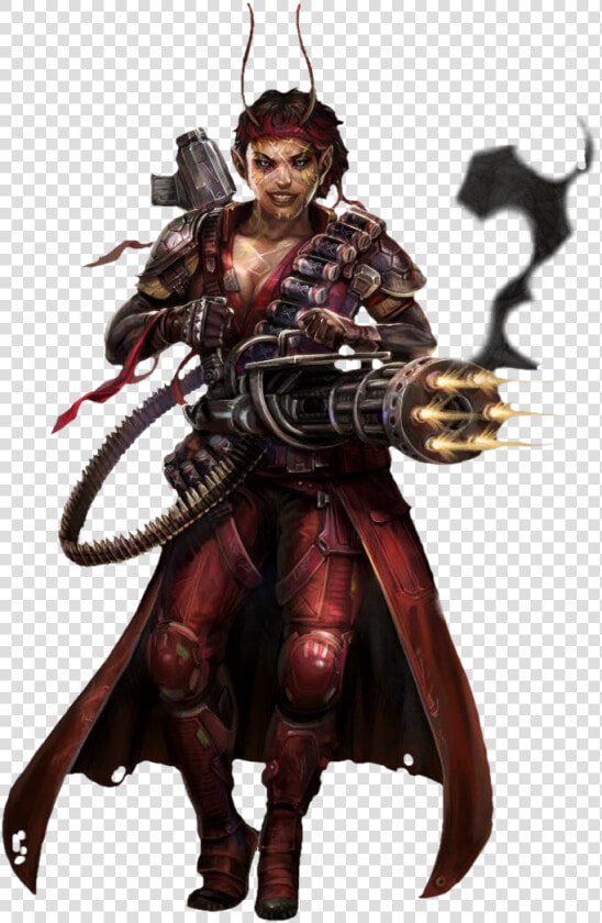 The Minigun wielding Cultist   Starfinder Avissa  HD Png DownloadTransparent PNG