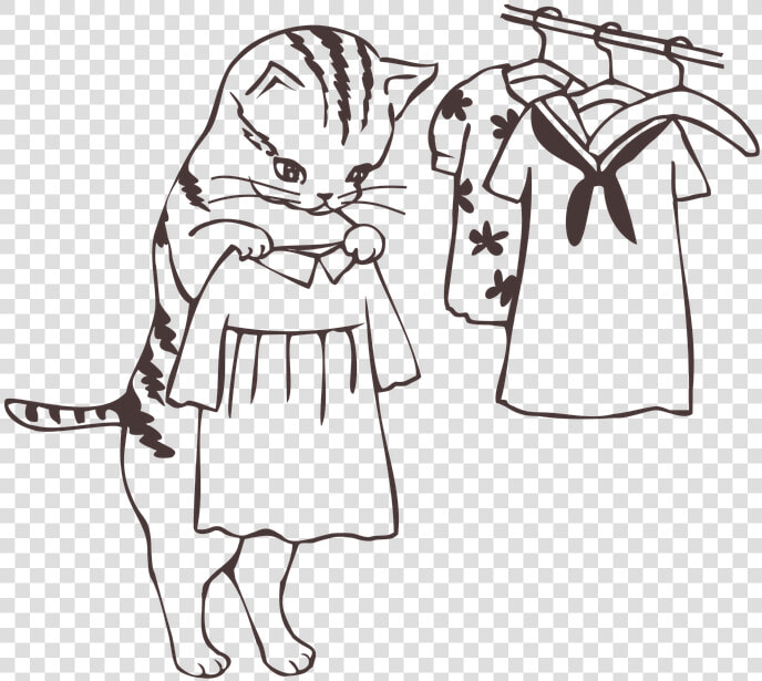 Clothes  Wardrobe  Choose  Cat  Girls  Foppery   Interesting Thing In Drawing  HD Png DownloadTransparent PNG