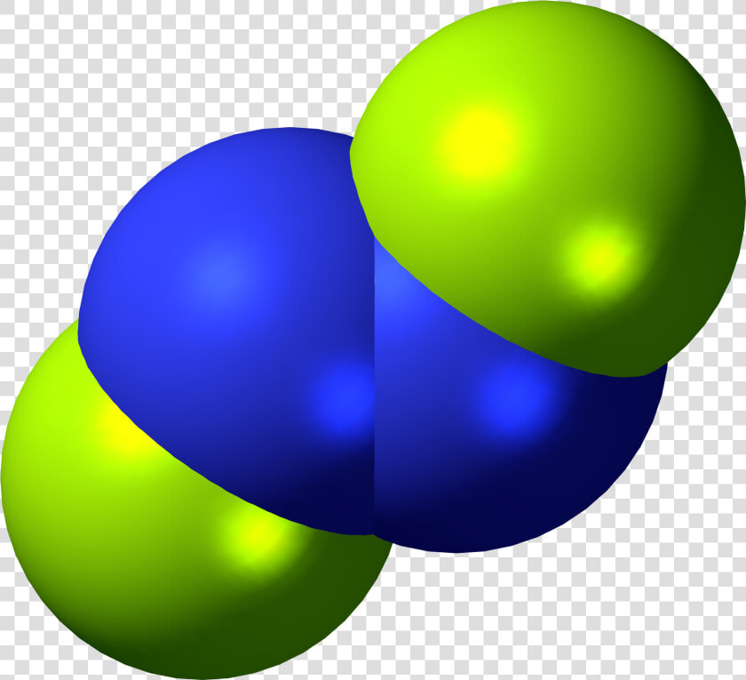 Dinitrogen Difluoride 3d Spacefill   Circle  HD Png DownloadTransparent PNG