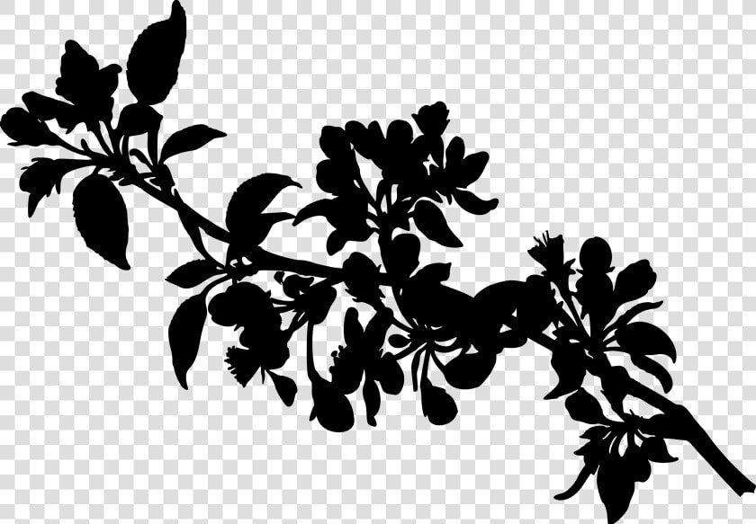 Apple Tree Branch Clip Art   Branch Tree Leaves Silhouette  HD Png DownloadTransparent PNG