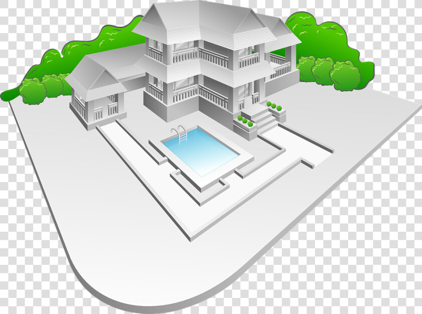 Casas Con Jardin Piscina Y Garaje  HD Png DownloadTransparent PNG