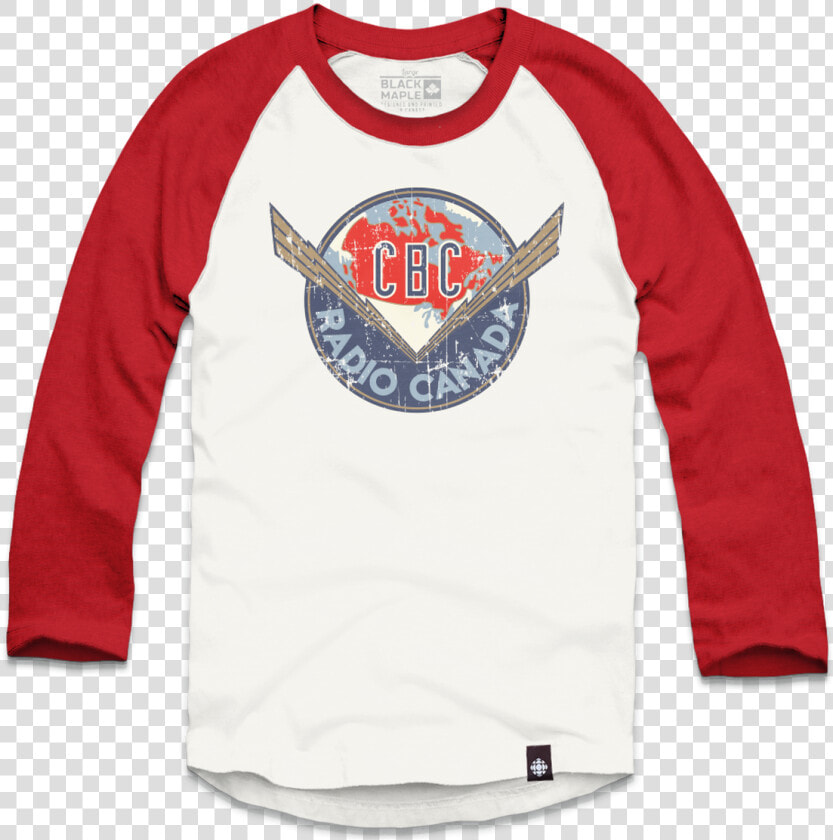 Vintage Cbc Thunderbolt Logo White With Red Raglan  HD Png DownloadTransparent PNG