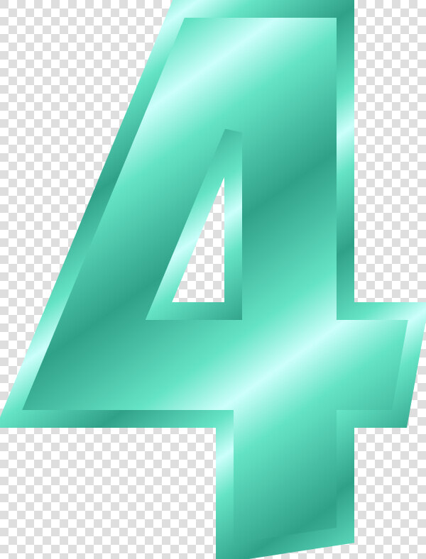 Number 4 Png   Number 4 In Teal  Transparent PngTransparent PNG