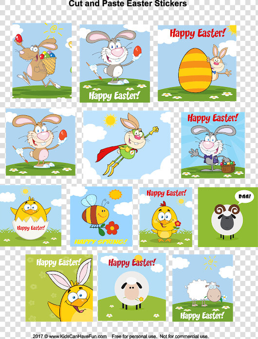 Kids Can Cut Out These Cute Easter Stickers And Paste   Cartoon  HD Png DownloadTransparent PNG