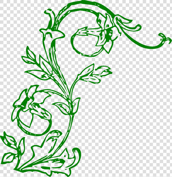 Transparent Flower Vine Png   Flower Vine Line Art  Png DownloadTransparent PNG