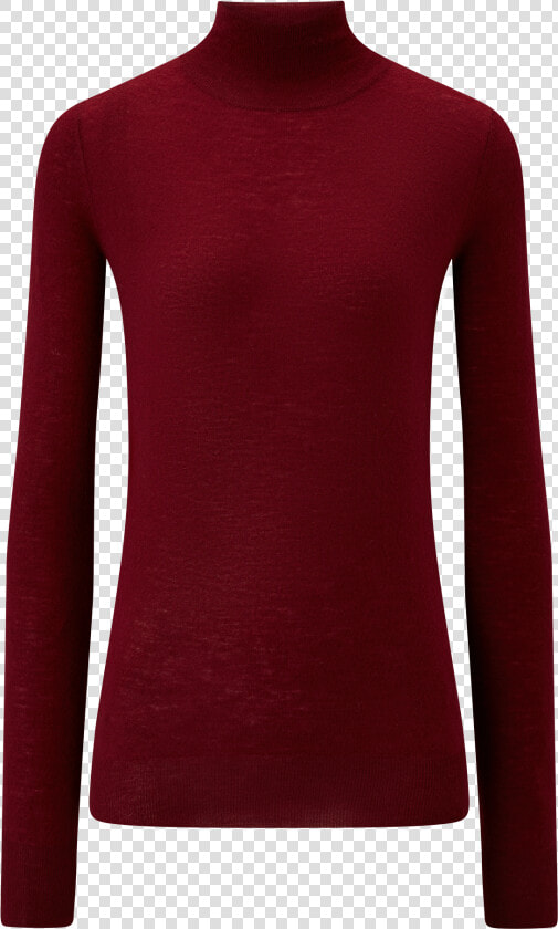 Joseph  High Neck Cashair Knit  In Garnet   Long sleeved T shirt  HD Png DownloadTransparent PNG